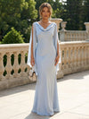 Chiffon Mermaid Cowl Neck Sash Formal Dresses