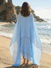 Chiffon A-Line Square Neck Shawl Formal Dresses