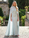 Chiffon Mermaid Spaghetti Straps Shawl Wedding Guest Dresses