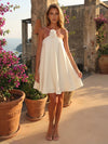 Satin A-Line Spaghetti Straps Simple Formal Tent/ Trapeze Dresses