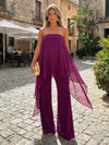Chiffon Pantsuit Strapless Simple Sets