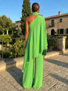 Chiffon Pantsuit One Shoulder Wraparound Sets