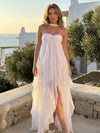 Chiffon High Low Sweetheart Ruffles Formal Dresses