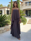 Chiffon Sheath Strapless Asymmetric Formal Tent/ Trapeze /Tube Dresses