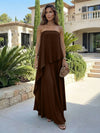 Chiffon Sheath Strapless Asymmetric Formal Tent/ Trapeze /Tube Dresses