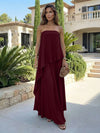 Chiffon Sheath Strapless Asymmetric Formal Tent/ Trapeze /Tube Dresses