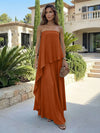 Chiffon Sheath Strapless Asymmetric Formal Tent/ Trapeze /Tube Dresses