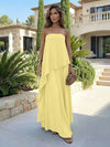 Chiffon Sheath Strapless Asymmetric Formal Tent/ Trapeze /Tube Dresses