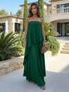 Chiffon Sheath Strapless Asymmetric Formal Tent/ Trapeze /Tube Dresses