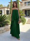 Chiffon Sheath Strapless Asymmetric Formal Tent/ Trapeze /Tube Dresses
