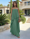 Chiffon Sheath Strapless Asymmetric Formal Tent/ Trapeze /Tube Dresses
