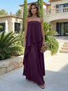 Chiffon Sheath Strapless Asymmetric Formal Tent/ Trapeze /Tube Dresses