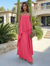Chiffon Sheath Strapless Asymmetric Formal Tent/ Trapeze /Tube Dresses