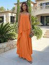 Chiffon Sheath Strapless Asymmetric Formal Tent/ Trapeze /Tube Dresses