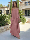 Chiffon Sheath Strapless Asymmetric Formal Tent/ Trapeze /Tube Dresses