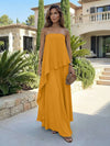 Chiffon Sheath Strapless Asymmetric Formal Tent/ Trapeze /Tube Dresses