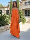 Chiffon Sheath Strapless Asymmetric Formal Tent/ Trapeze /Tube Dresses