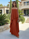 Chiffon Sheath Strapless Asymmetric Formal Tent/ Trapeze /Tube Dresses