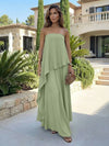 Chiffon Sheath Strapless Asymmetric Formal Tent/ Trapeze /Tube Dresses