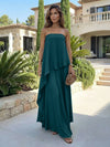 Chiffon Sheath Strapless Asymmetric Formal Tent/ Trapeze /Tube Dresses