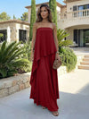 Chiffon Sheath Strapless Asymmetric Formal Tent/ Trapeze /Tube Dresses