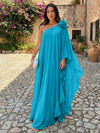 Chiffon Sheath One Shoulder Ruffles Formal Dresses