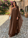Chiffon Sheath One Shoulder Ruffles Formal Dresses