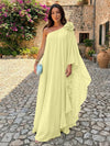 Chiffon Sheath One Shoulder Ruffles Formal Dresses
