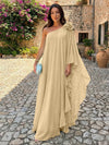 Chiffon Sheath One Shoulder Ruffles Formal Dresses