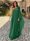 Chiffon Sheath One Shoulder Ruffles Formal Dresses