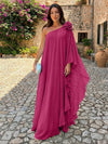 Chiffon Sheath One Shoulder Ruffles Formal Dresses