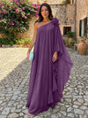 Chiffon Sheath One Shoulder Ruffles Formal Dresses