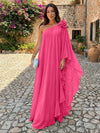 Chiffon Sheath One Shoulder Ruffles Formal Dresses