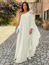 Chiffon Sheath One Shoulder Ruffles Formal Dresses