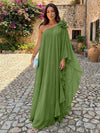 Chiffon Sheath One Shoulder Ruffles Formal Dresses