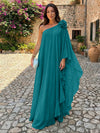 Chiffon Sheath One Shoulder Ruffles Formal Dresses
