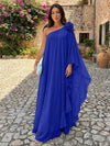 Chiffon Sheath One Shoulder Ruffles Formal Dresses