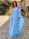 Chiffon Sheath One Shoulder Ruffles Formal Dresses