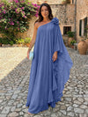 Chiffon Sheath One Shoulder Ruffles Formal Dresses