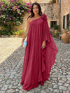 Chiffon Sheath One Shoulder Ruffles Formal Dresses