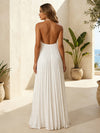 Chiffon Sheath Halter Pleated Formal Dresses
