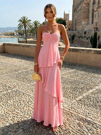 Chiffon Mermaid Sweetheart Tiered Formal Dresses