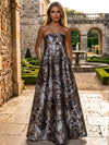 Jacquard A-Line Strapless Floral Formal Tent/ Trapeze /Tube Dresses