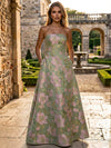 Jacquard A-Line Strapless Floral Formal Tent/ Trapeze /Tube Dresses