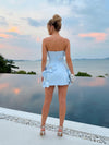 Satin Bodycon Strapless Beaded Formal Dresses