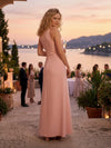 Jersey Sheath Halter 3D Flowers Evening Dresses