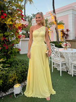 Chiffon One Shoulder Lace Appliques A Line Wedding Guest Dresses