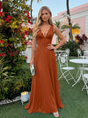Chiffon V Neck Lace Appliques A Line Formal Dresses