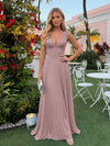 Chiffon V Neck Lace Appliques A Line Formal Dresses