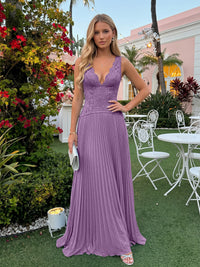 Chiffon V Neck Lace Appliques A Line Formal Dresses